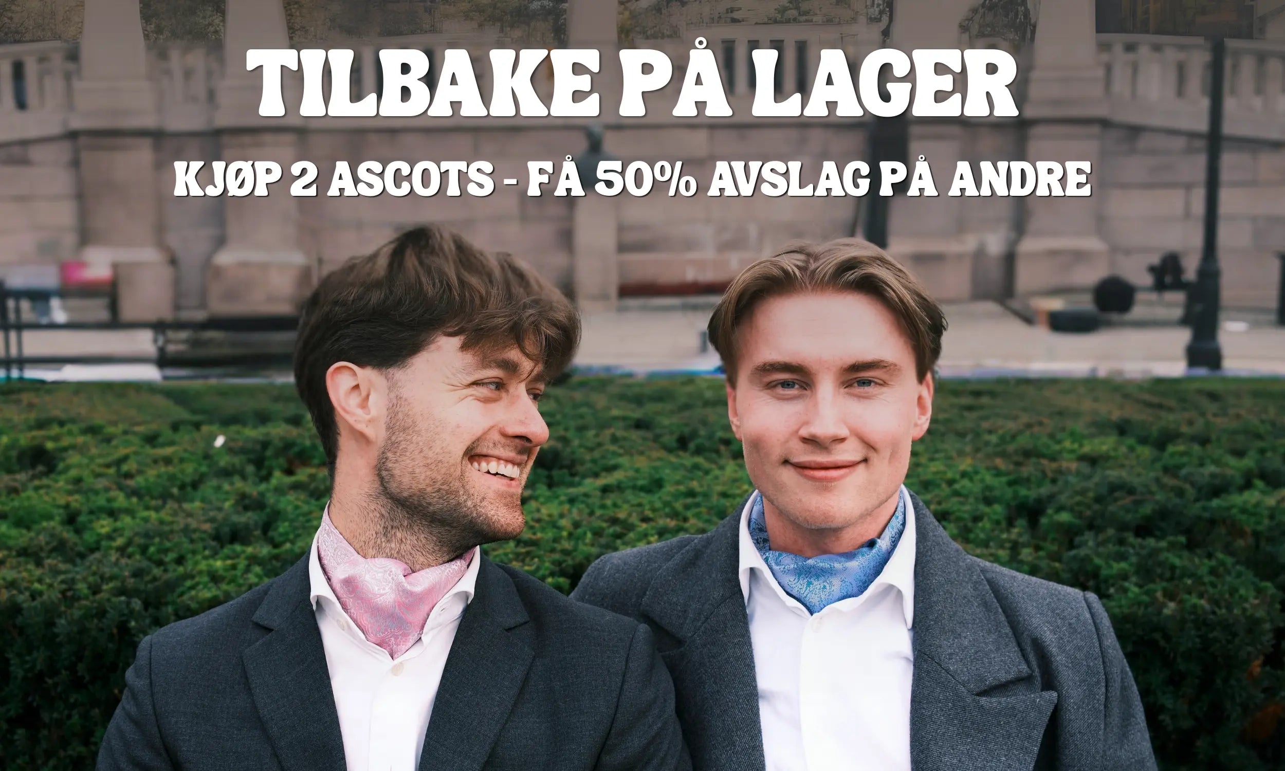 Bilde av to menn med ascot fra ascot.no 